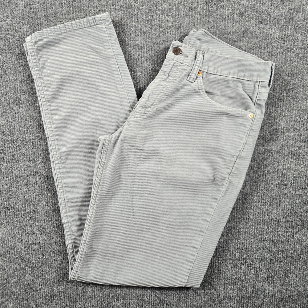 Levi's 511 Slim Fit Corduroy Pants Mens 32x32 Light Grey Fine Wale Casual